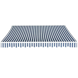 vidaXL Auvent pliable manuel 350 cm Bleu/blanc