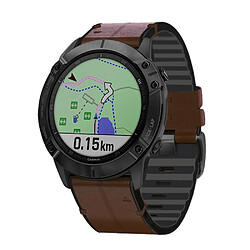 Bracelet en PU + silicone Surface de 22 mm café pour votre Garmin Watch