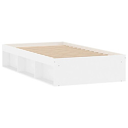 Maison Chic Lit adulte - Lit simple Cadre de lit,Structure du lit Contemporain blanc 90x200 cm -MN46003 pas cher