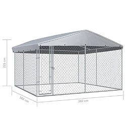 Helloshop26 Chenil extérieur cage enclos parc animaux chien extérieur avec toit pour chiens 382 x 382 x 225 cm 02_0000454