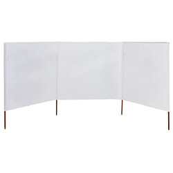 vidaXL Paravent 3 panneaux Tissu 400 x 120 cm Blanc