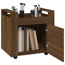 Acheter vidaXL Chariot de bureau Chêne marron 60x45x60 cm Bois d'ingénierie