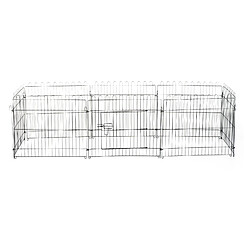 Acheter Pawhut Parc enclos pour chiens chiots animaux domestiques diamètre 158 cm 8 panneaux 71L x 61H cm noir