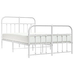 Avis Maison Chic Lit adulte - Lit simple Cadre de lit métal avec tête de lit/pied de lit,Structure du lit Contemporain pour chambre blanc 120x200cm -MN16667