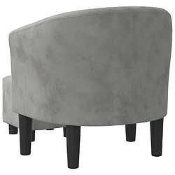 Acheter vidaXL Fauteuil avec repose-pied gris clair velours