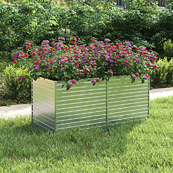 Maison Chic Jardinière,Lit surélevé de jardin - Bac à fleurs - pot de fleur 160x80x77 cm Acier galvanisé Argenté -GKD95076