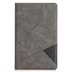 Etui en PU motif géométrique avec support gris pour votre Samsung Galaxy Tab A 10.5 (2018) T590 T595