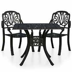 Maison Chic Table de bistro et chaises d'extérieur 3 pcs,Ensemble de bistro de jardin pour relax Aluminium coulé Noir -GKD655201