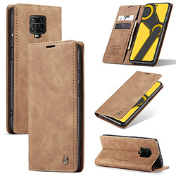 Etui en PU auto-absorbé marron pour votre Xiaomi Redmi Note 9 Pro/Note 9 Pro Max/Note 9S