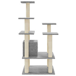 Helloshop26 Arbre à chat meuble tour grimper jouet grattage grattoir escalade plateforme avec griffoirs en sisal clair 110 cm gris 02_0022549