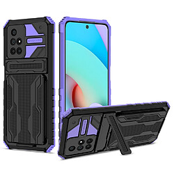 Coque en TPU anti-rayures avec porte-cartes violet pour votre Xiaomi Redmi 10