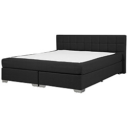 Beliani Lit boxspring en tissu noir 180x200 cm ADMIRAL