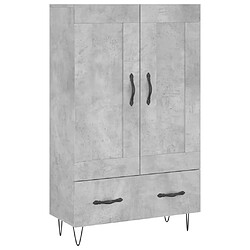 vidaXL Buffet haut gris béton 69,5x31x115 cm bois d'ingénierie