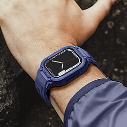 Avizar Bracelet pour Apple Watch Ultra 49mm Silicone Bumper Ajustable Bleu Nuit pas cher