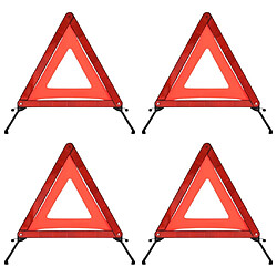 vidaXL Triangles de signalisation routière 4pcs Rouge 56,5x36,5x44,5cm