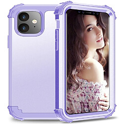 Wewoo Coque Rigide Pour iPhone 11 PC + Silicone Protection anti-chute de téléphone portable en trois parties Bback Cover Violet clair