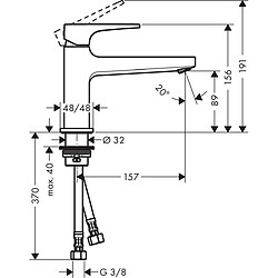 Hansgrohe - Mitigeur de lavabo 100 Metropol poignée manette bec long bonde Push-Open finition chromé