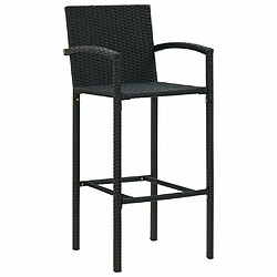 Acheter Maison Chic Jeu de bar de jardin 5 pcs avec accoudoirs,Mobilier d'extérieur Résine tressée Noir -GKD279192