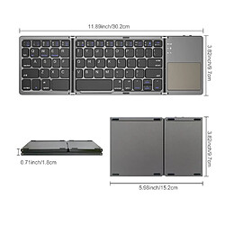 Clavier Pliable Sans Fil Bluetooth Ultra Mince Et Pavé Tactile Noir