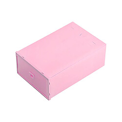 Boîte à chaussures pliable de rangement en plastique étui transparent organisateur empilable 3 pièces - Rose