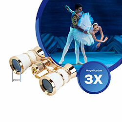 Acheter YUANFU Jumelles Opera House Mini télescope 3X25 avec collier Concert pour femmes (blanc)