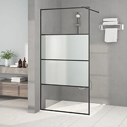 vidaXL Paroi de douche Noir 100x195 cm Verre ESG demi-dépoli