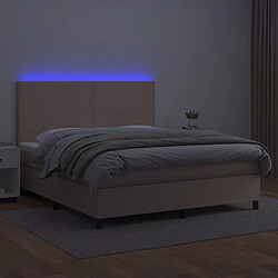 Avis vidaXL Sommier à lattes de lit avec matelas LED Cappuccino 180x200 cm