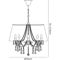 Avis Luminaire Center Suspension Olivia avec Abat jour bronze 8 Ampoules laiton antique/cristal