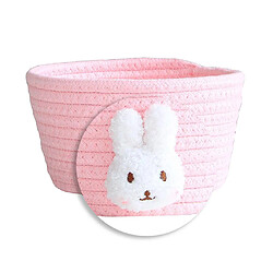 Panier De Rangement En Fil De Coton Tissé à La Main, Jouets De Table, Organisateur, Lapin Rose