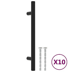 vidaXL Poignées d'armoire 10 pcs noir 128 mm acier inoxydable