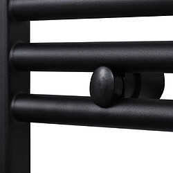 Acheter vidaXL Sèche-serviettes eau chaude à rails droits noir 480 x 480 mm