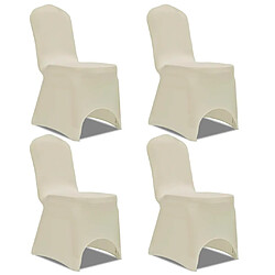 vidaXL Housse de chaise extensible 4 pcs crème