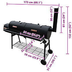 Avis vidaXL Barbecue à fumoir Nevada XL Noir