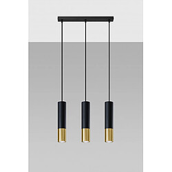 Luminaire Center Suspension Loopez Acier Or,noir 3 ampoules 90cm