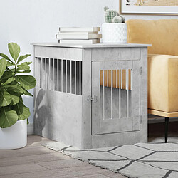 vidaXL Meuble de cage pour chiens gris béton 55x80x68 cm