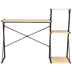 Maison Chic Bureau solide,Table de travail,Bureau d'ordinateur avec étagère Noir et chêne 116x50x93 cm -GKD31972