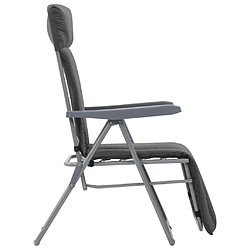 Maison Chic Lot de 2 Chaises pliables de jardin avec coussins - Fauteuil d'extérieur Gris -MN14810 pas cher