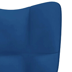 Maison Chic Chaise à bascule | Fauteuil Relax, design moderne Bleu Velours -GKD33582 pas cher