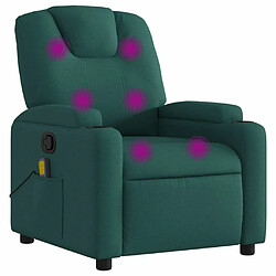 Maison Chic Fauteuil de massage inclinable,Fauteuil luxe de relaxation Vert foncé Tissu -MN37321