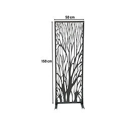 Avis Habitat Et Jardin Clôture décorative en métal Tree 50 x 150 cm - Anthracite