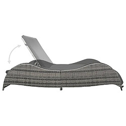 Avis vidaXL Chaise longue double avec coussin Résine tressée Anthracite