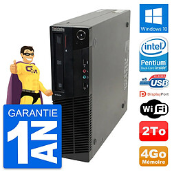 PC Lenovo ThinkCentre M82 SFF Intel G630 RAM 4Go Disque Dur 2To Windows 10 Wifi - Occasion