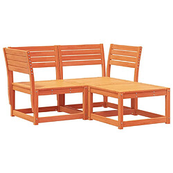 Maison Chic Salon de jardin 3 pcs | Ensemble de Table et chaises | Mobilier d'Extérieur cire marron bois de pin massif -GKD11311