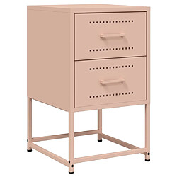 vidaXL Table de chevet rose 36x39x60,5 cm acier