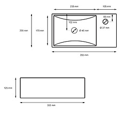 Lavabo 35,5x20,5x12,5 cm céramique noire ML-Design pas cher