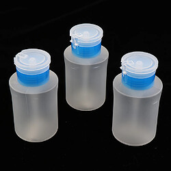 3pcs 180ml bouteilles de pompe vides pour dissolvant d'ongles, alcool, démaquillant bleu pas cher