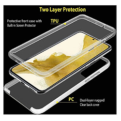 Htdmobiles Coque pour Samsung Galaxy S24 5G - housse etui silicone gel fine 360 integrale (avant et arriere) + verre trempe - TRANSPARENT