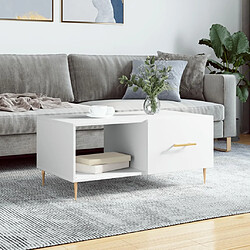 Maison Chic Table basse,Table Console Table d'appoint, Table pour salon blanc 90x50x40 cm bois d'ingénierie -MN82908