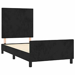 Acheter Maison Chic Lit adulte - Cadre Structure de lit avec tête de lit Contemporain Noir 100x200 cm Velours -MN54763