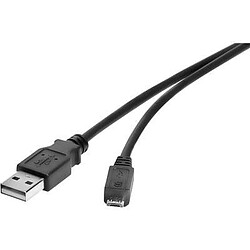 Renkforce USB 2.0 câble [1x USB 2.0 prise mâle A - 1x USB 2.0 prise mâle Micro-B] 3 m noir ore Steckkonta